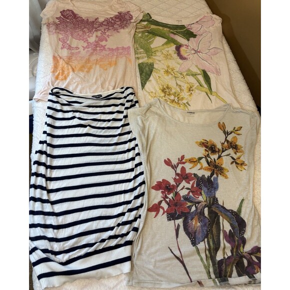 Lot 5 Express Women’s Tops Animal,Floral,Stripped Print 2 New No Tag 4 Sm 1 Med - Picture 2 of 16